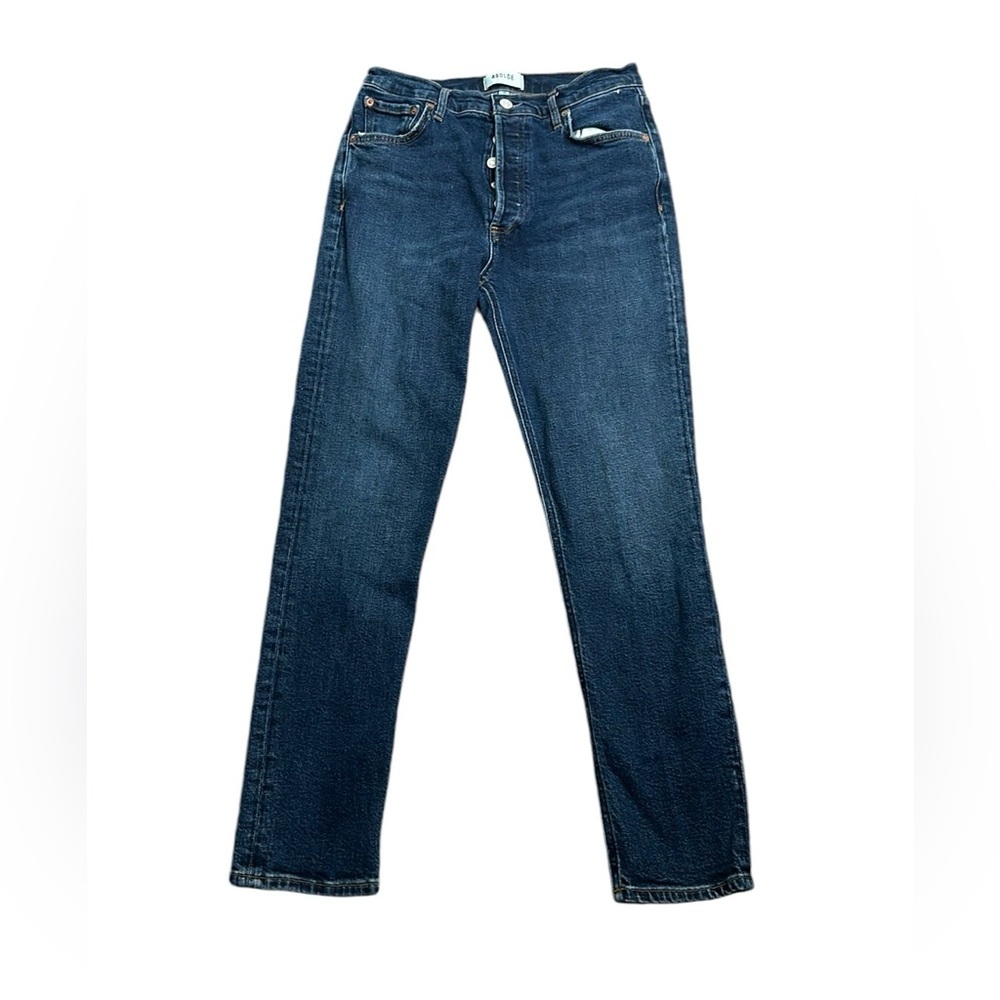 AGOLDE  high waisted button fly blue skinny jeans size 28
